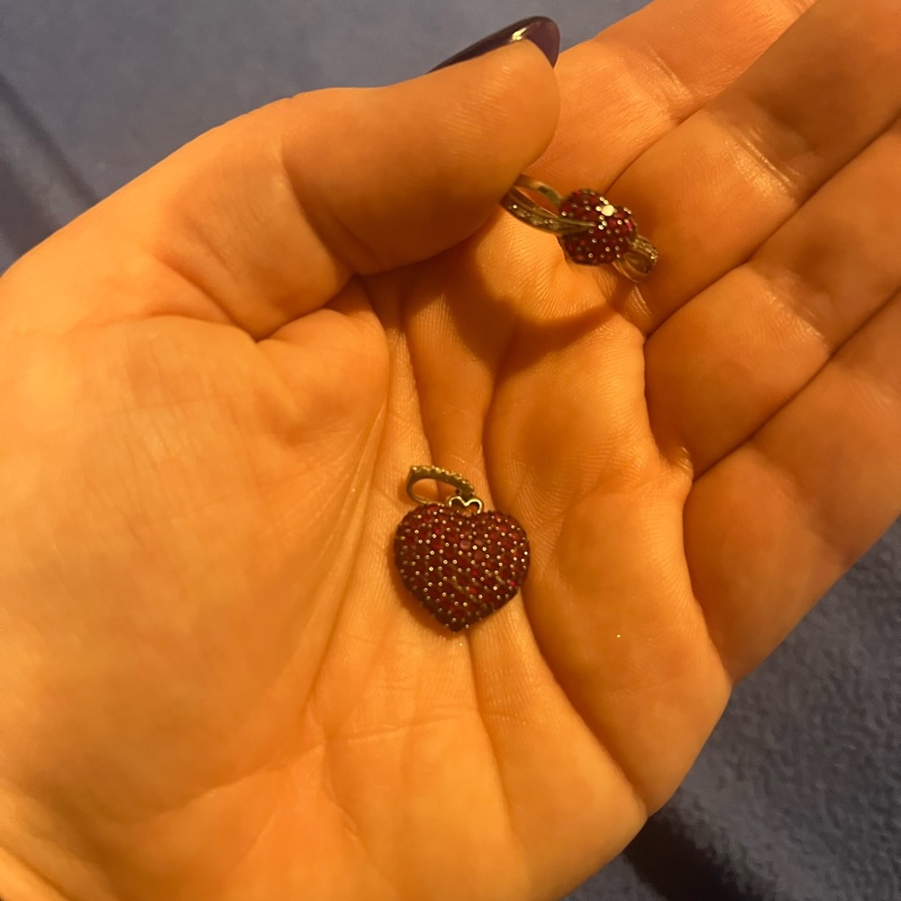 Ruby heart pendant and ring